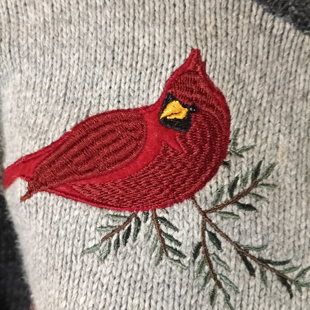 Cardinal Patchwork Zip-Front Sweater Croft & Barr… - image 4